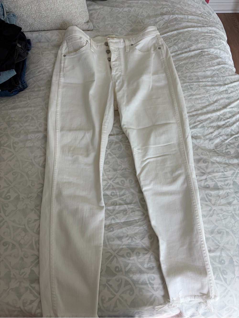 Madewell White Button-Fly skinny Jeans